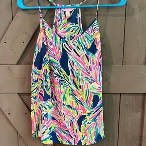 Lilly Pulitzer silk tank with adjustable straps size small EUC
